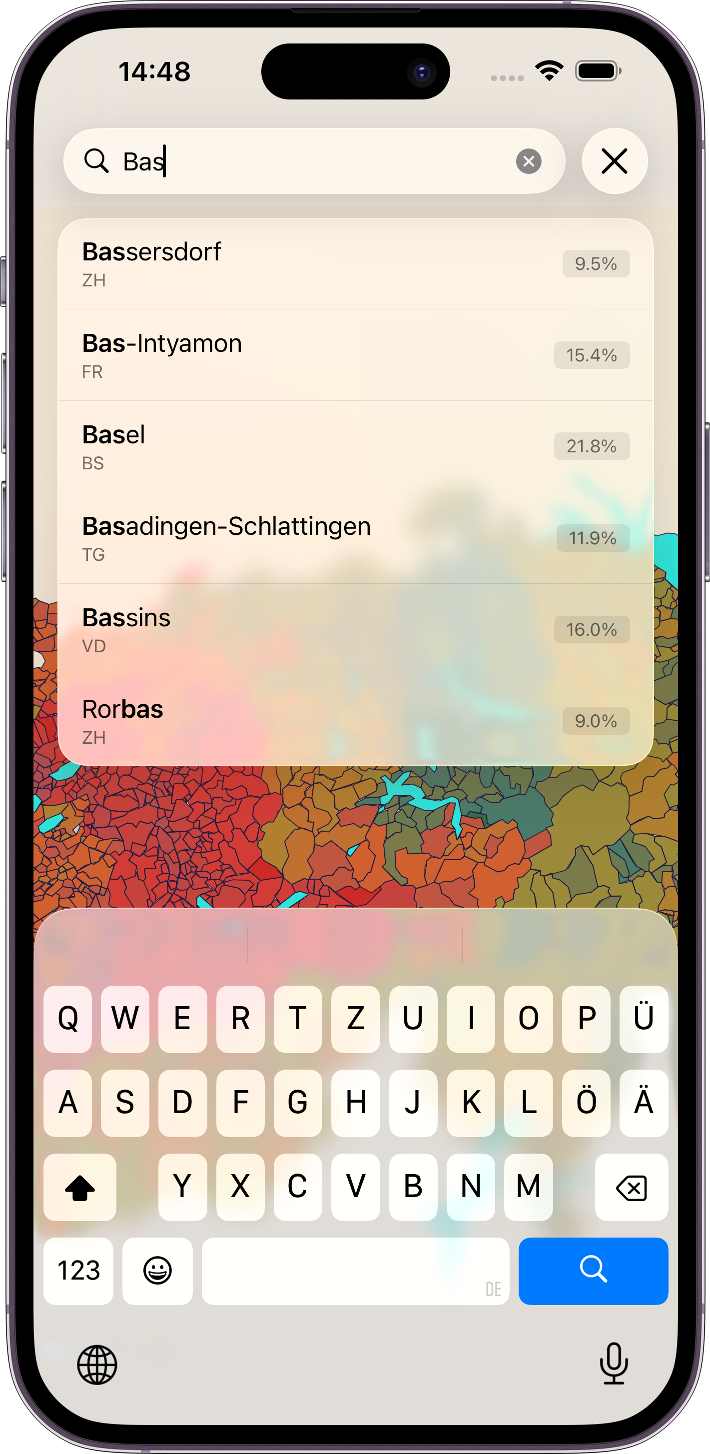 Searching for a municipality by name
